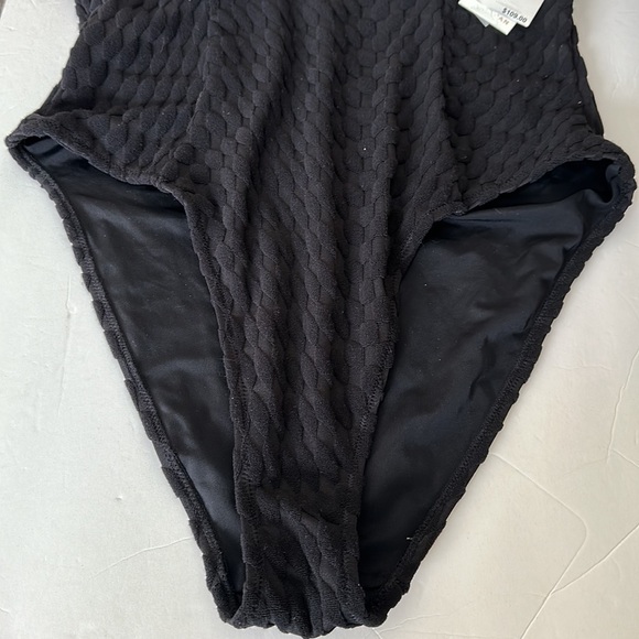 GOOD American Show Off Jacquard One Piece Black Swimsuit Size 2XL - Picture 7 of 12